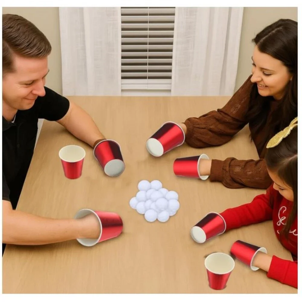 Christmas Reindeer Hooves Snowball Toss Game 210pcs Indoor Party